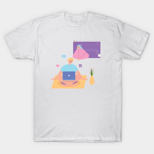 Work From Home T-Shirt by Dheamufni